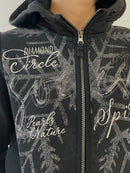 Schwarze Zip- Jacke S