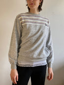 Sweater Vintage Grey Striped Puma Unisex – M