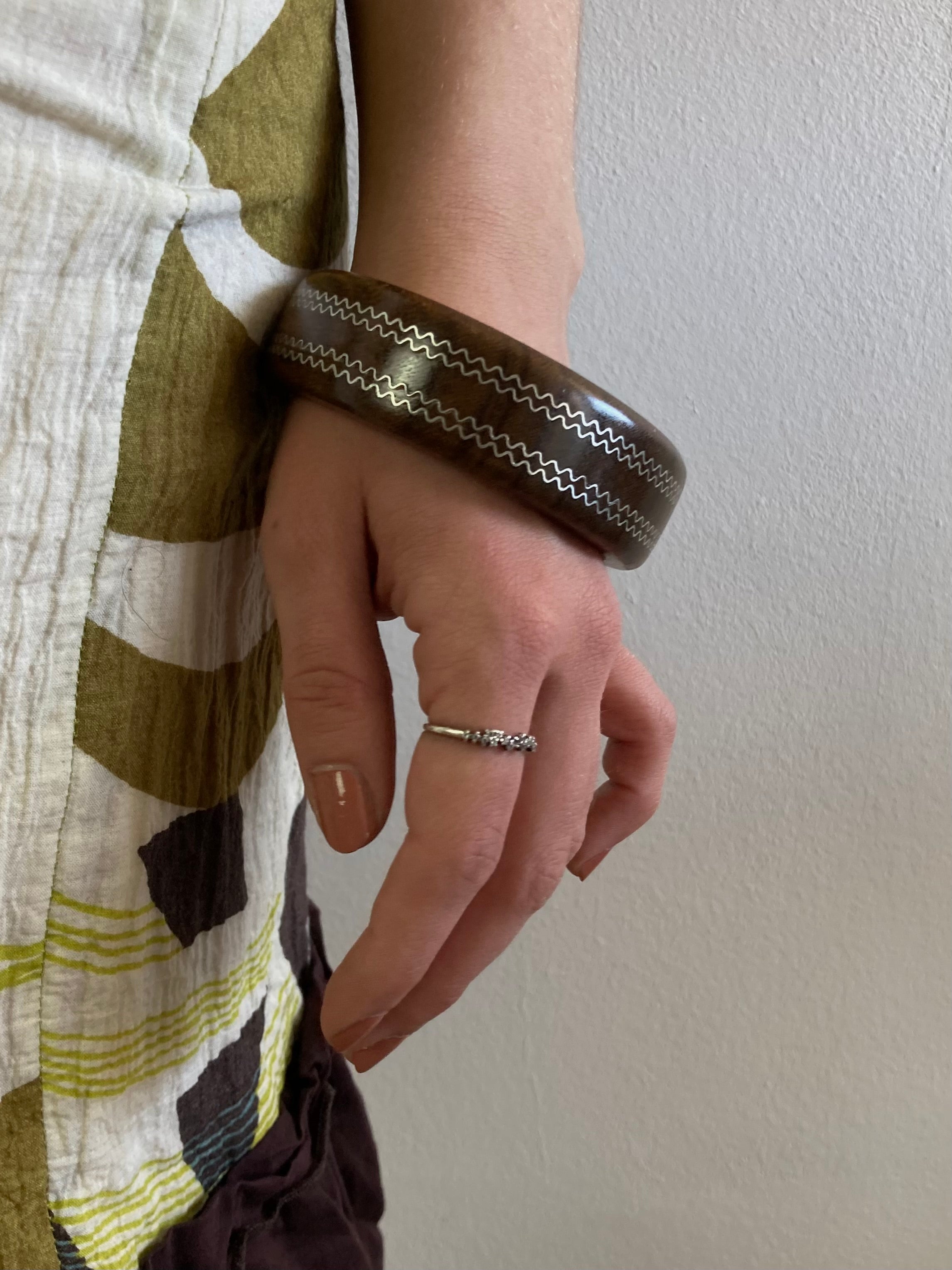 Bracelet Vintage Wooden Ring Wrist Costume Jewelry Women – One Size