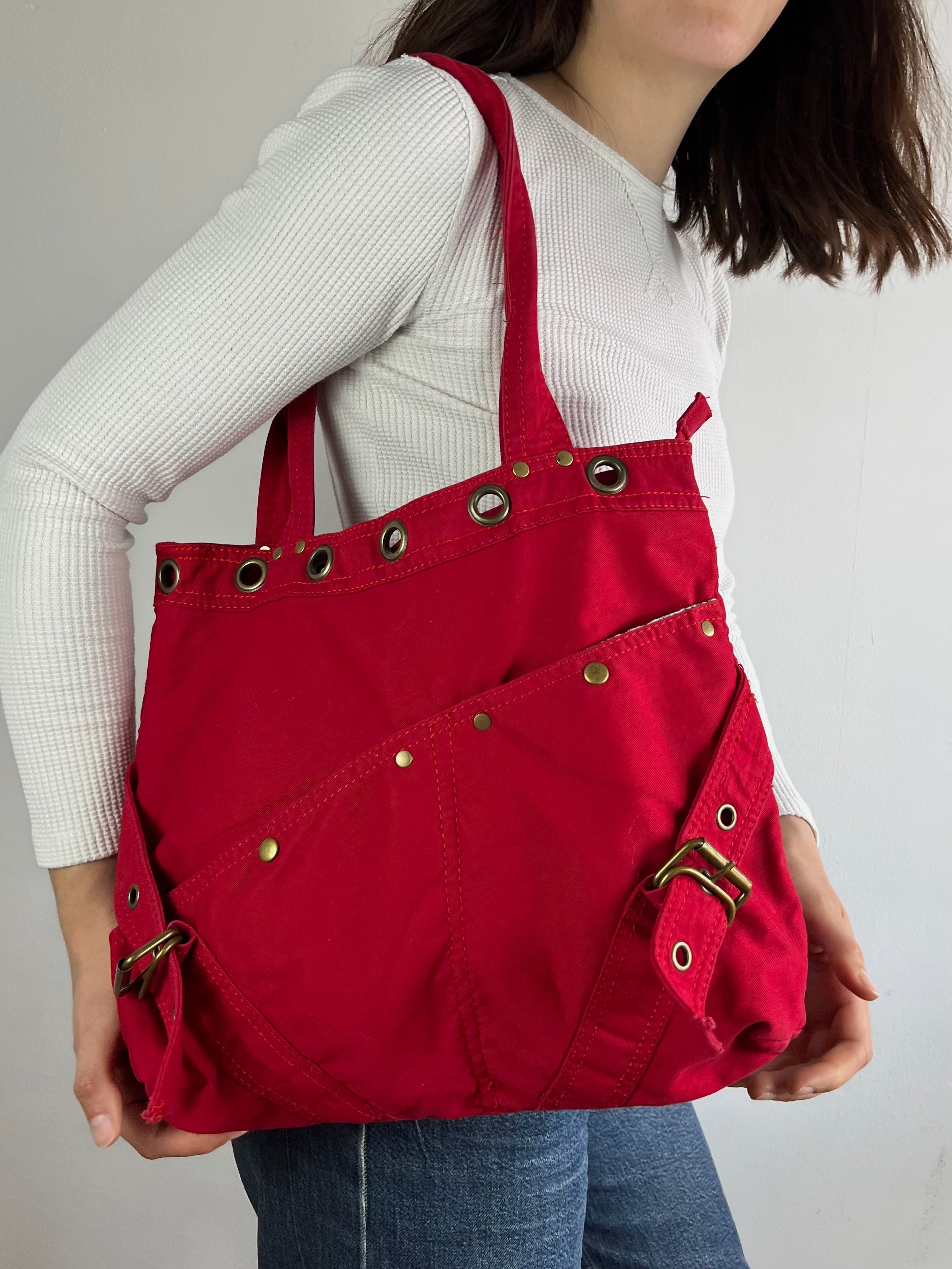 Bag Vintage Large Shoulder Bag Red Unisex - One Size