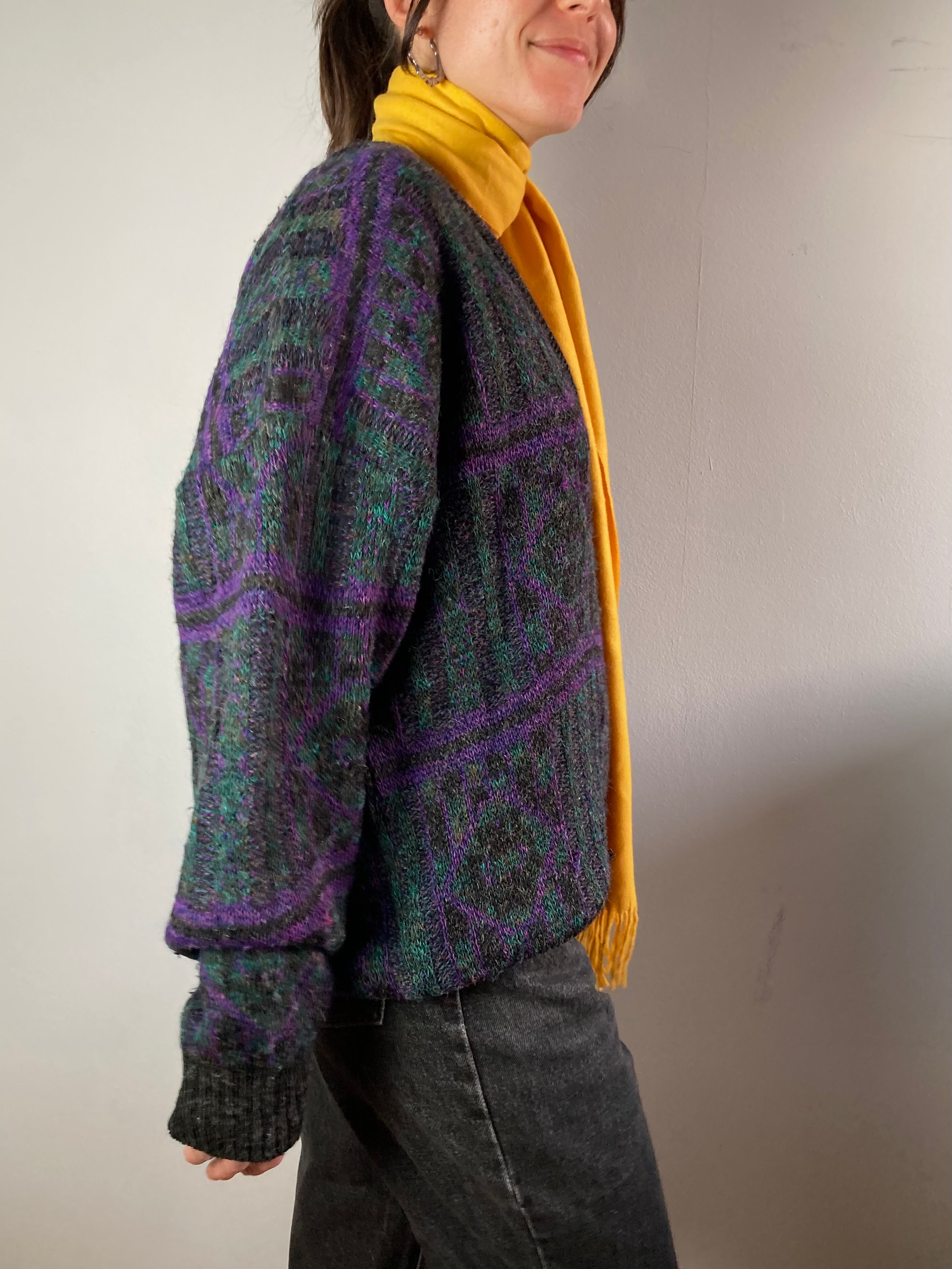 Sweater Vintage Wool Oversized Knit Pullover Unisex – M