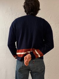 Vintage Pullover Stan’s Blue Cotton Blend Longsleeve with Red Details Unisex – L