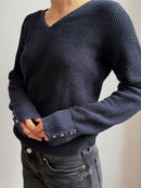 Vila Sweater V-Neck Navy Blue Unisex - S