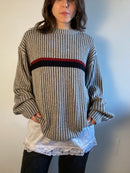 Sweater Vintage Grey Cotton-Blend Oversized Unisex – M/L