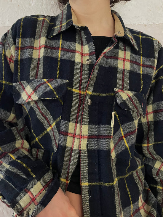 Vintage Stoff Hemd Unisex L