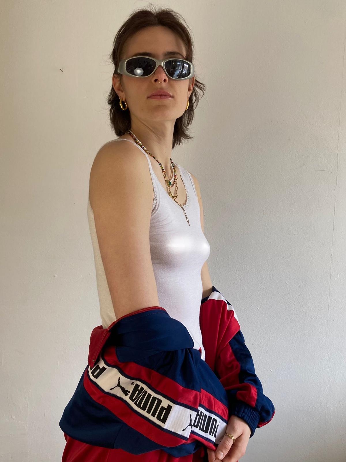 Spaghetti Top Vintage Y2K Shirt White - M