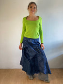 Longsleeve Vintage Green Open Neck Lightweight Layering Women – S/M