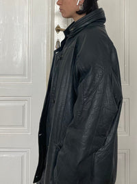 Oversized schwarze Lederjacke - Kleiderhaufen - Default Title