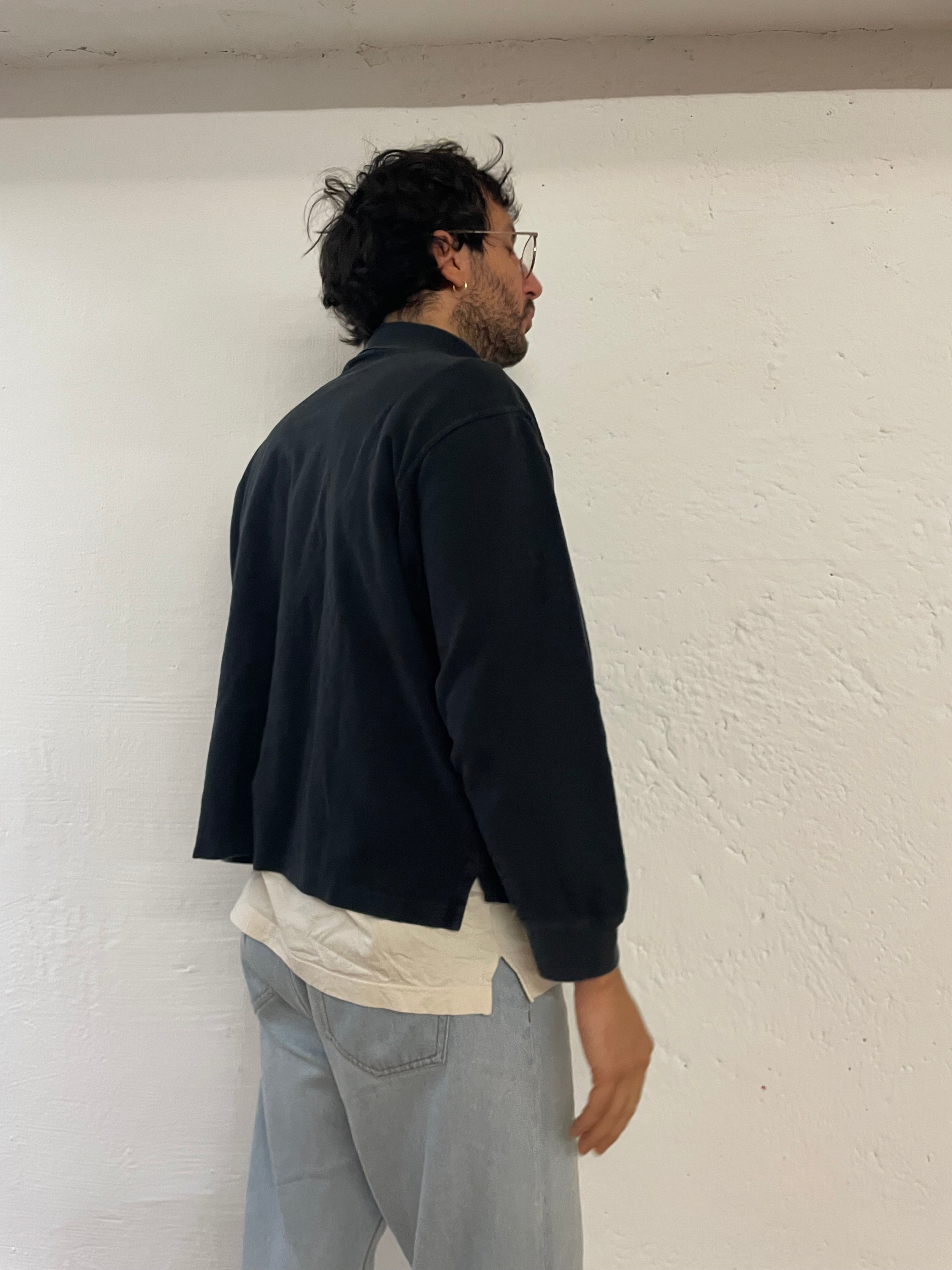 Modern Style Bourbon Polo Shirt – Black – Long Sleeve – XL