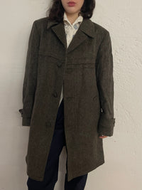 Vintage Wool Coat Oversized Grey – M / L