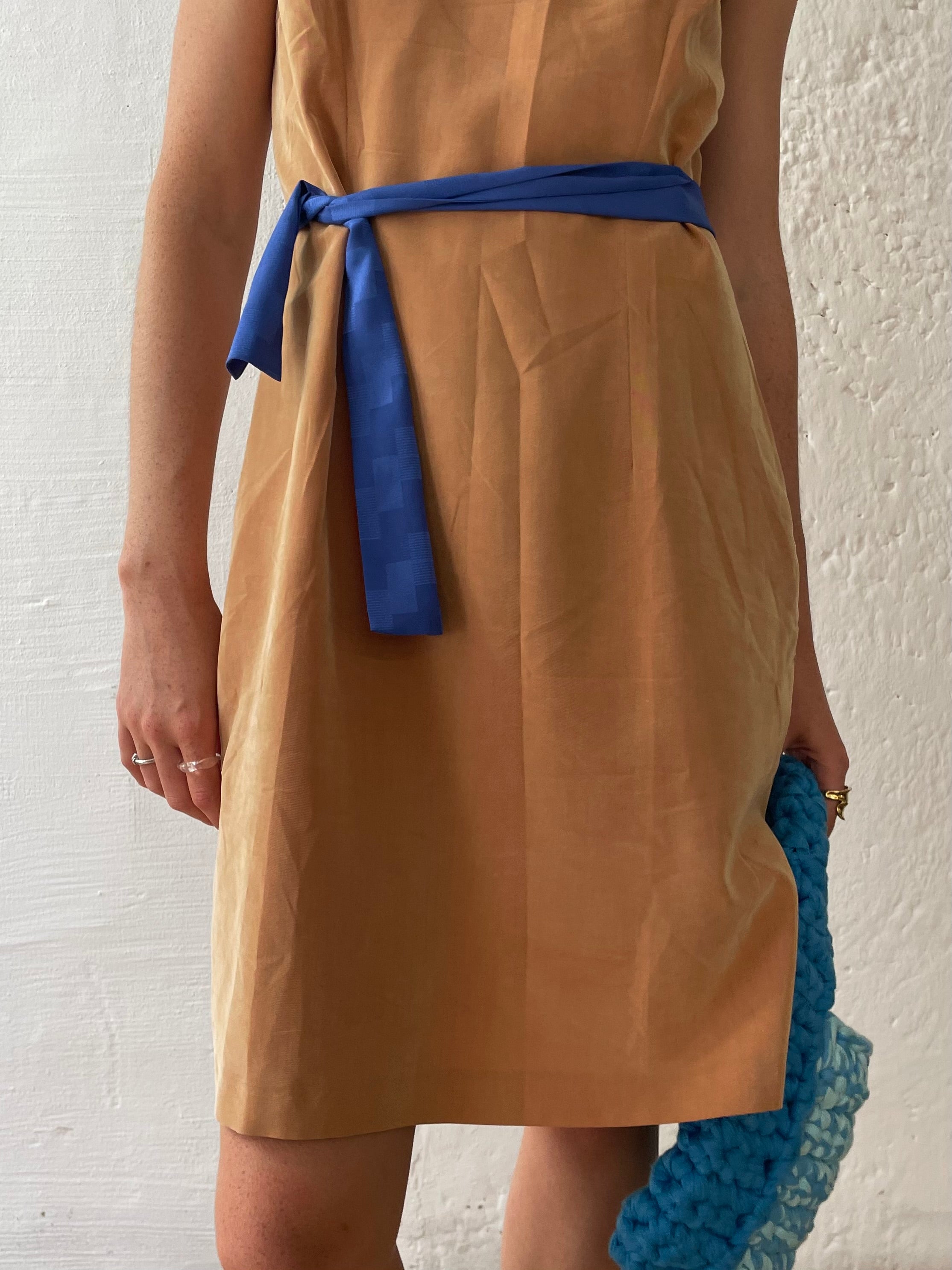 Stoff Kleid braun M (ohne Gürtel)