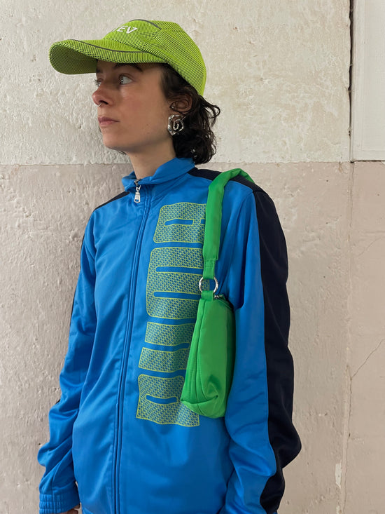 Track Jacket Vintage Puma Front Logo Blue Unisex Retro Sportswear – M
