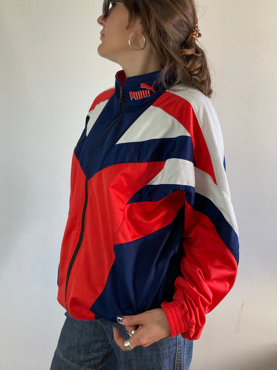 Track Jacket Vintage Red Blue White Puma Unisex – M