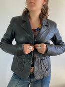 Leather Jacket Vintage Black Spring Women – M