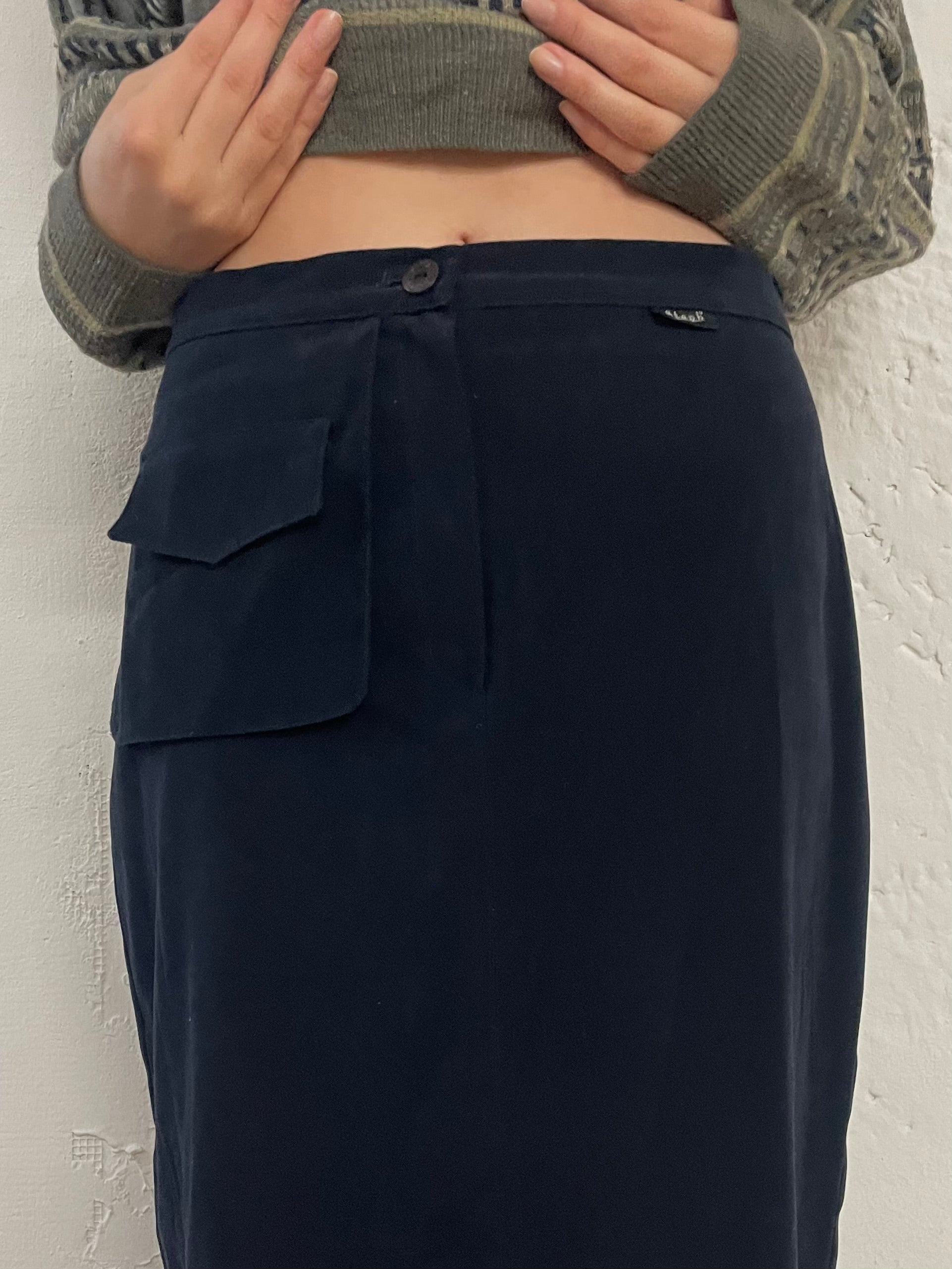 Vintage Steph Skirt Fabric Rock with Special Pocket Blue – M