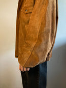 Jacket Vintage Oversized Leather Light Brown Unisex – L