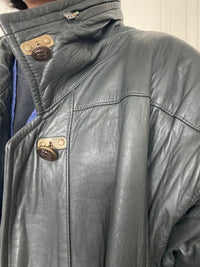 Oversized schwarze Lederjacke - Kleiderhaufen - Default Title