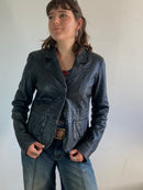 Leather Jacket Vintage Black Spring Women – M