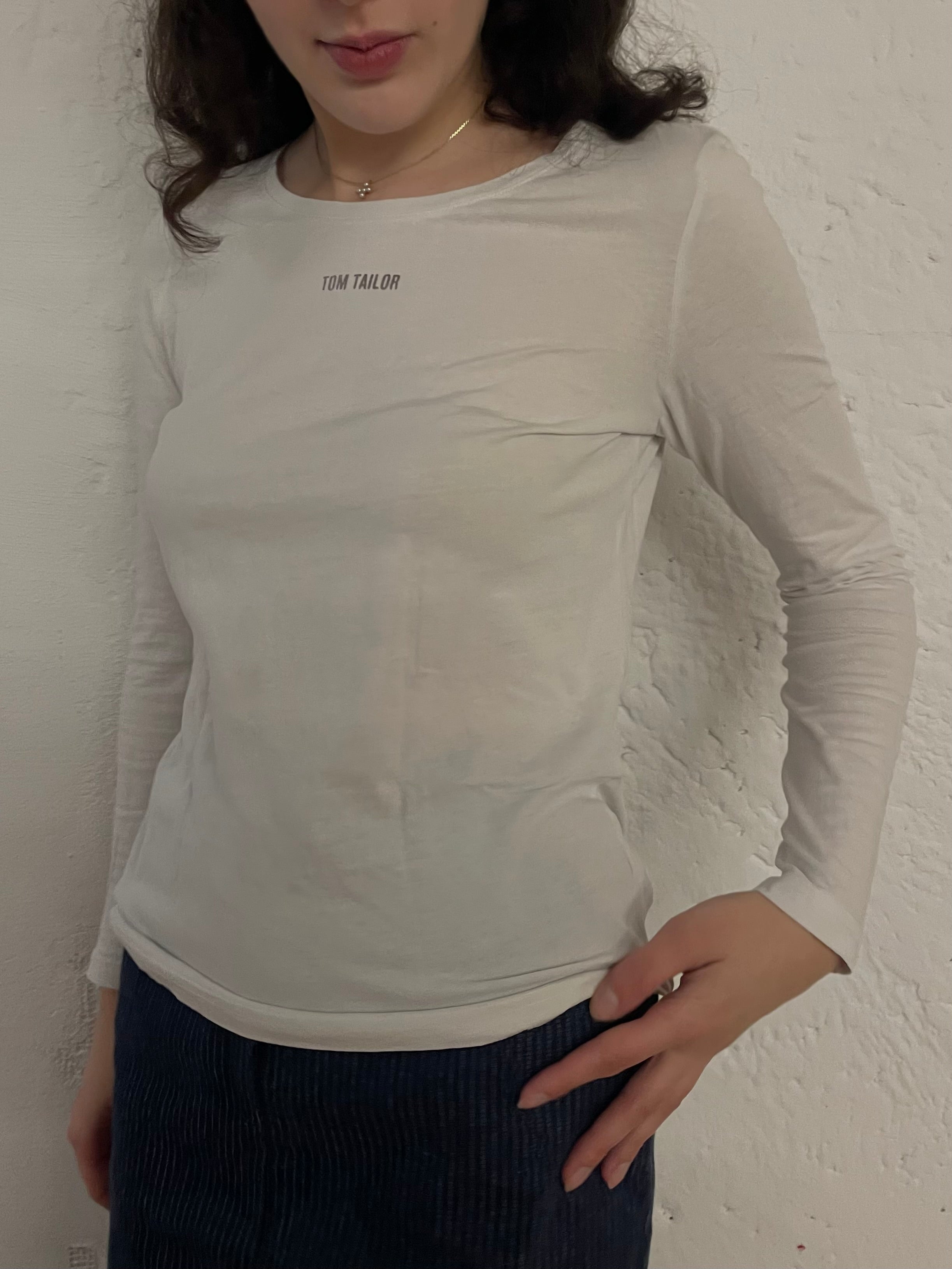 Tom Tailor Slim Fit Longsleeve White – M