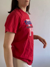 T-Shirt Vintage Reebok Front Print Sport Red Unisex – XL