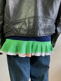 Skirt Vintage UNIQUE PIECE Blue Handmade Elephant Motif Layering Unique Women – M