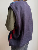 Vintage Uockey Wool Pullunder Red Green and Blue Unisex - XXL