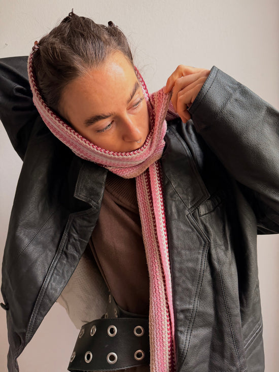 Striped Scarf Rosa, Purple, White and Creme - One Size