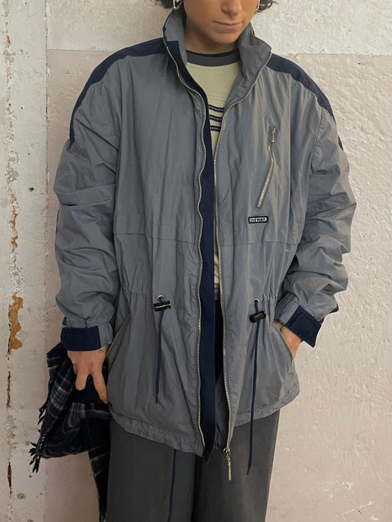 Windbreaker OneWay Sportswear Jacket Unisex Grey with Adjustable Drawstrings – L