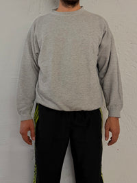 Vintage Grey Sweater Oversized Classic Long Sleeve – L