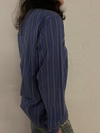 Vintage Shirt Blue Striped Pierre Clarence & Long Sleeve – M