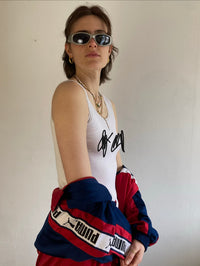 Track Jacket Vintage Red Blue Black Puma Front Logo Unisex – XL