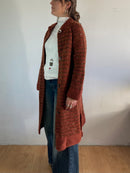 Coat Vintage Wool Orange Bronze Layering Spring Warm Unisex – M