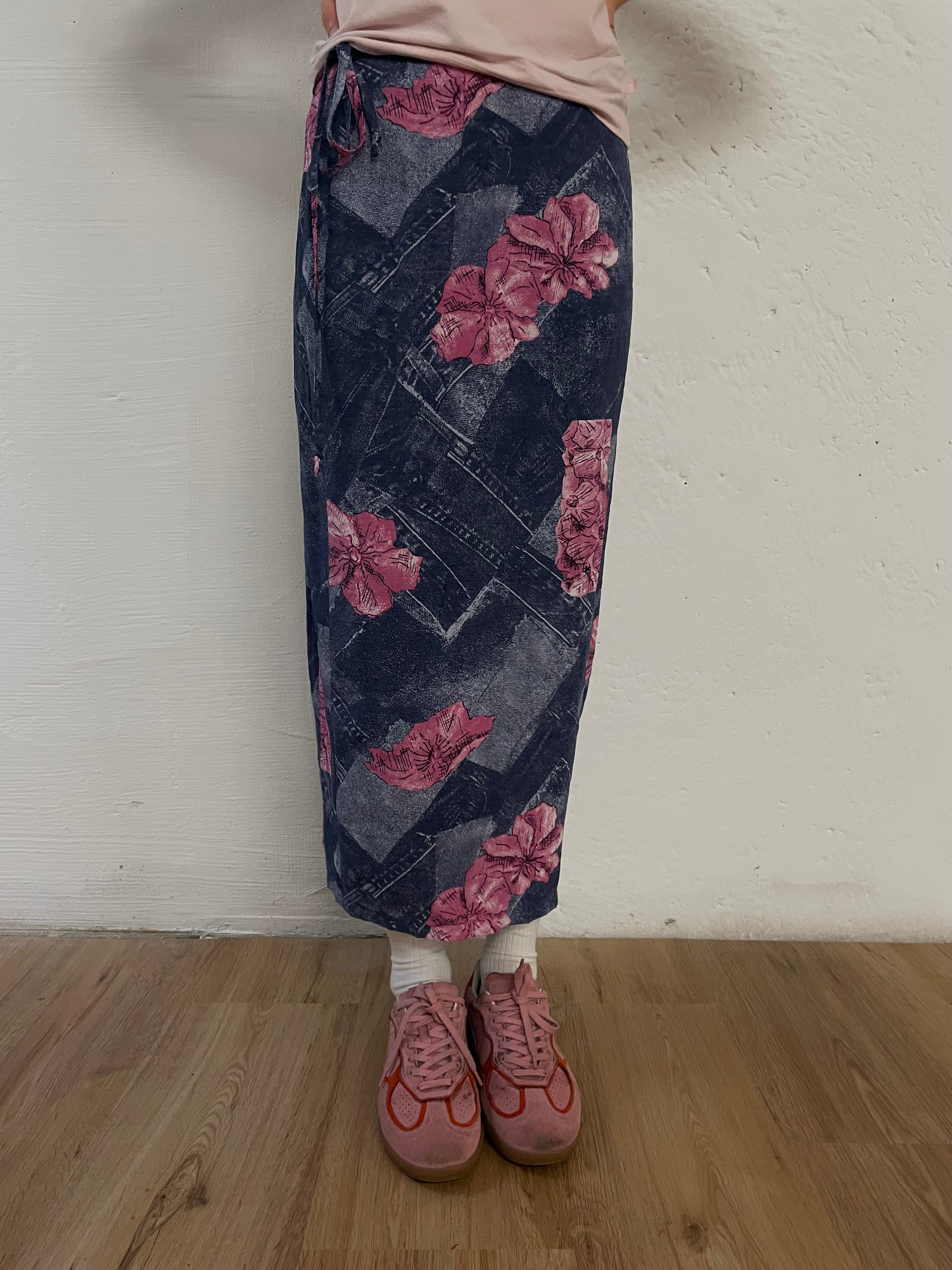 Blumen Wickelrock M - Kleiderhaufen - Default Title