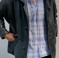 Oversized schwarze Lederjacke - Kleiderhaufen - Default Title