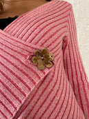 Strickjacke Rosa mit süßen Knopf S/M