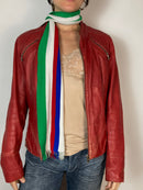 Jacket Vintage Arma Biker Leather Jacket Red Unisex – S