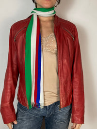 Jacket Vintage Arma Biker Leather Jacket Red Unisex – S