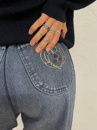 Happy Heidemann Jeans with Patch 100% Cotton Blue – D40