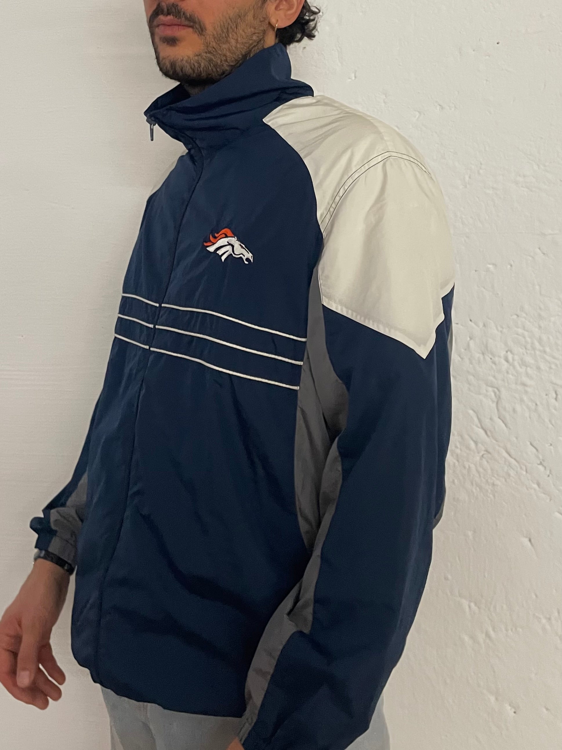 Vintage NFL Track Jacket Windbreaker Denver Broncos Long Sleeve – XL