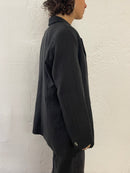 Pinstripe Blazer Long Sleeve Elegant Grey & Black– M/L