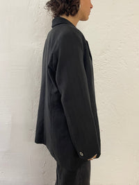 Pinstripe Blazer Long Sleeve Elegant Grey & Black– M/L