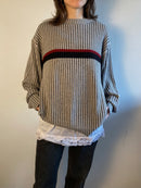 Sweater Vintage Grey Cotton-Blend Oversized Unisex – M/L