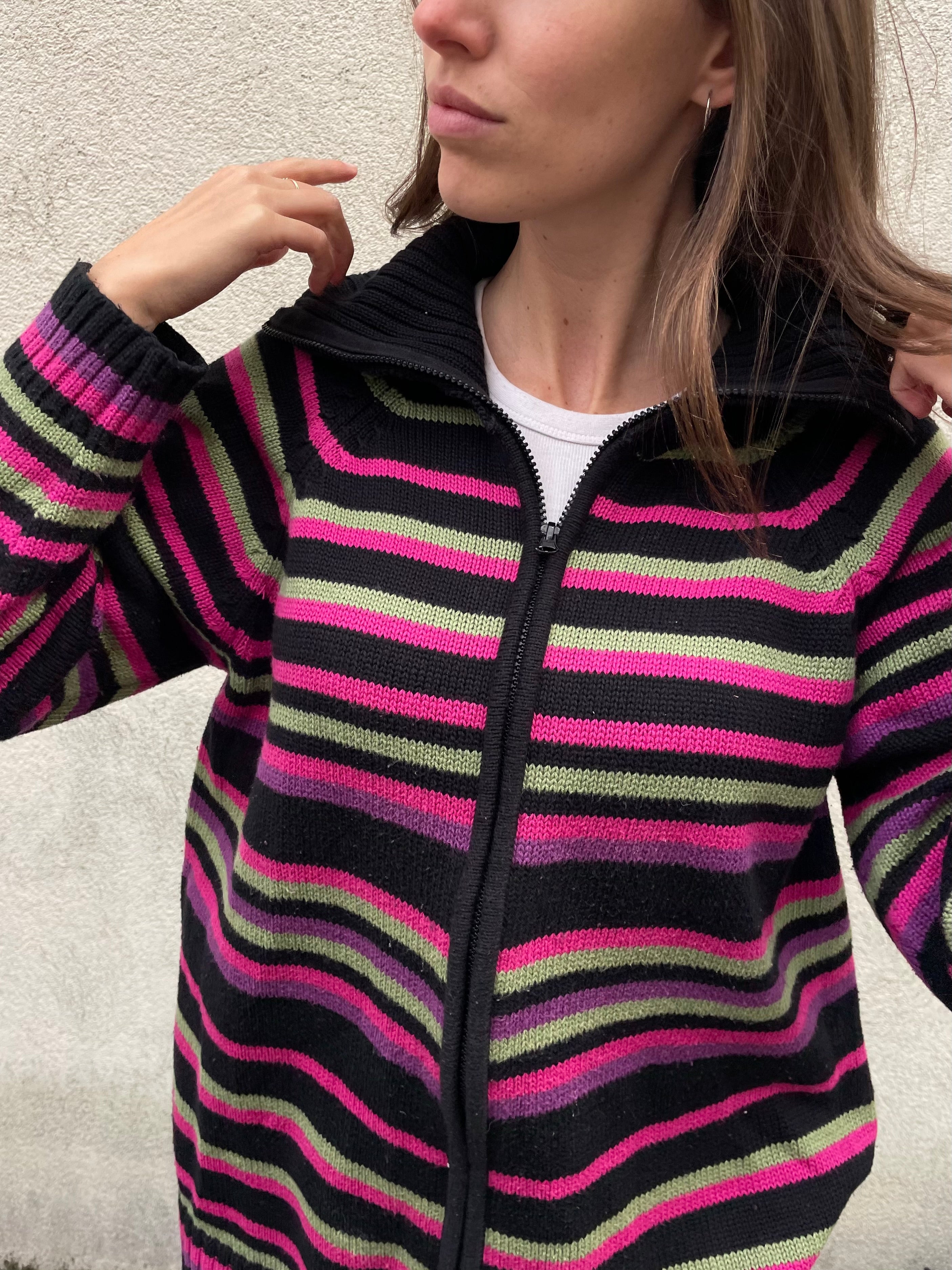 Gestreifte Strickweste - Kleiderhaufen - Default Title