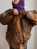 Vintage Leatherjacket Brown Unisex 100% Leather - 36