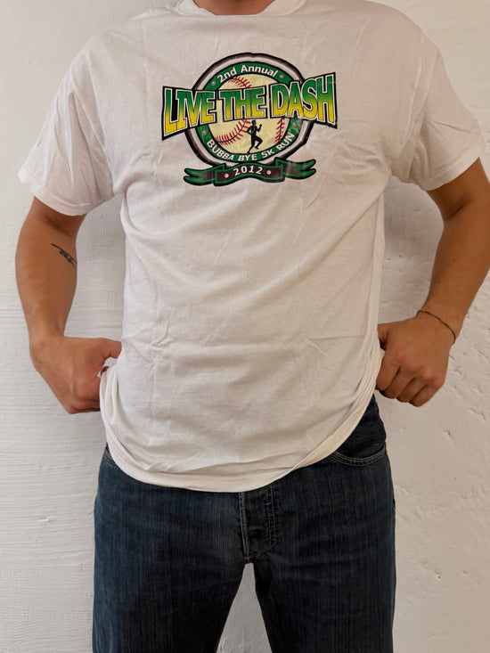 T-Shirt Fruit of the Loom White Front & Back Print Unisex – L