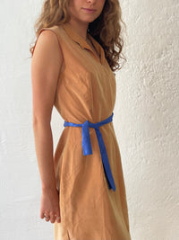 Stoff Kleid braun M (ohne Gürtel)