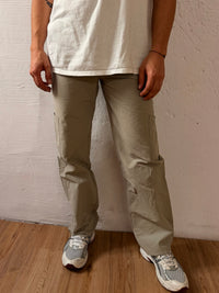 Unisex Pants Yokoo Beige Stretch Waist Adjustable Drawstring – L