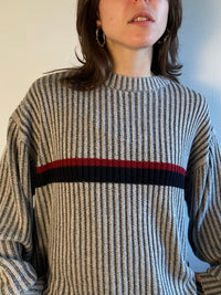 Sweater Vintage Grey Cotton-Blend Oversized Unisex – M/L