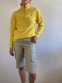 Sweater Vintage Polo Collar Long Sleeve Yellow Ralph Lauren Unisex – M