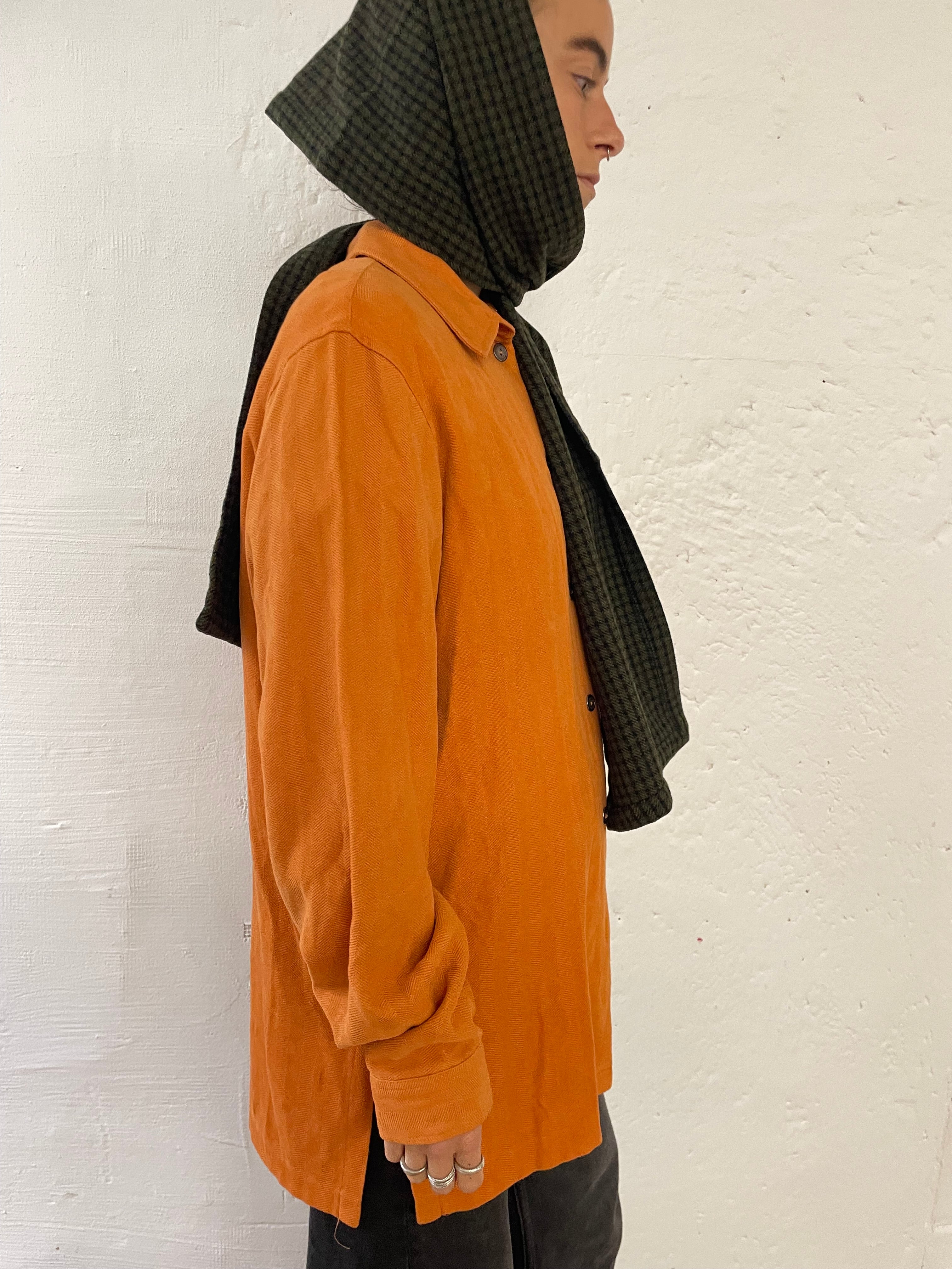 Oversized Bonita Shirt Orange Long Sleeve – M